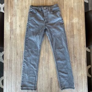 Levi’s 511 Slim Fit Jeans Gray Wash Button Fly Size 26x27 (youth 14)